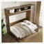 Lit escamotable double avec garde-robe, tiroirs et tablettes ouvertes