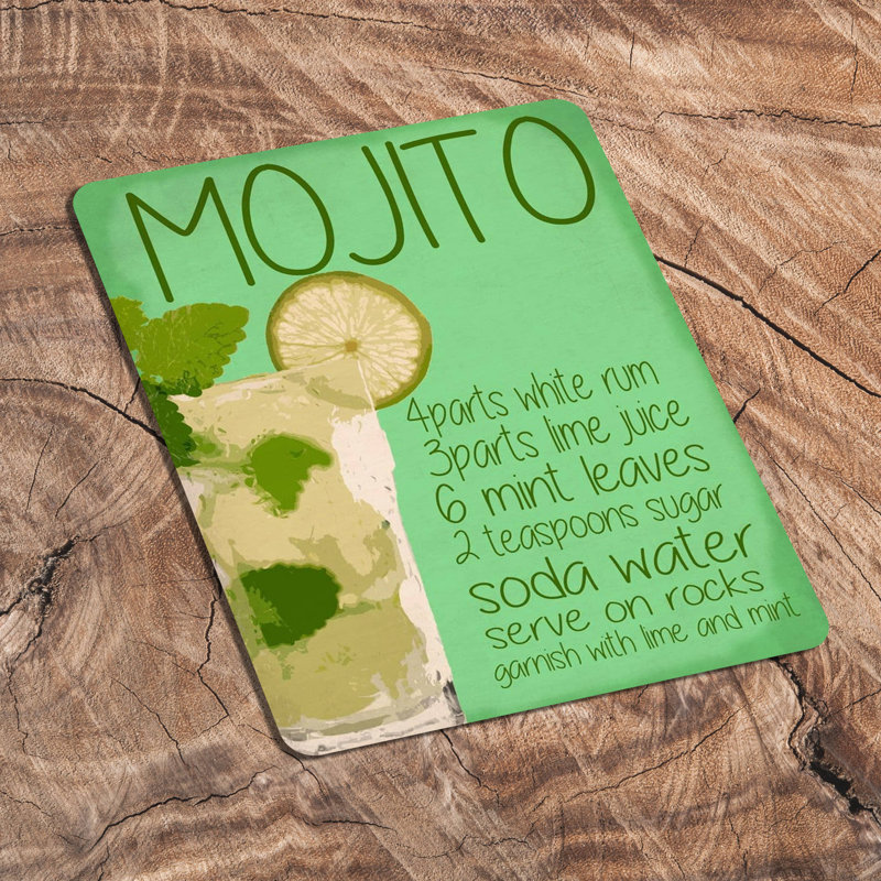 Mojito Cocktail Drink - No Frame Print on Metal