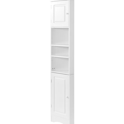 Fashionable Bathroom Cabinet With Two Doors And Adjustable Shelves - White Functional Movable