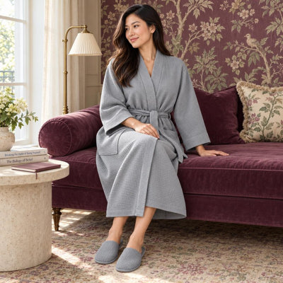 LOTUS LINEN - Peignoir léger en kimono gaufré