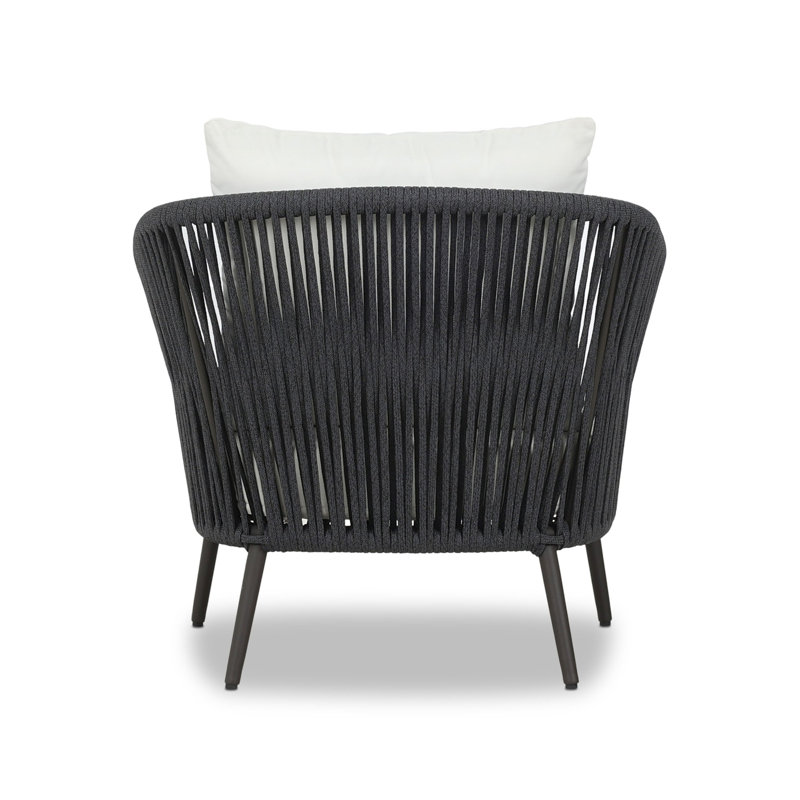 Porto Outdoor Lounge Chair, Arashi Salt Cushion/Bronze Frame, Acrylic