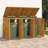 Bajan Wooden Triple Bin Store