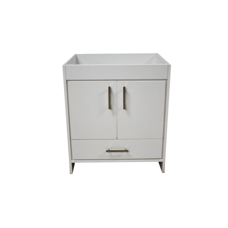 Capri 24" White Modern Bathroom Vanity with Brushed Nickel Handles