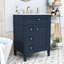 Meuble-lavabo 24 po avec lavabo en céramique, tiroirs et tablette réglable-130491649