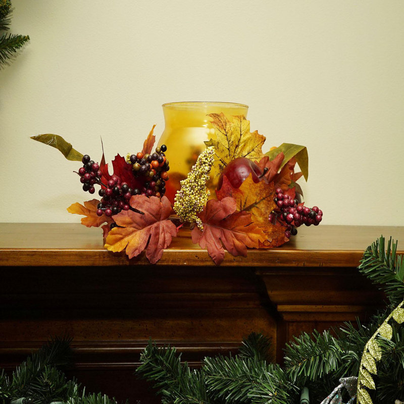 Autumn Harvest Apple and Berry Glass Hurricane