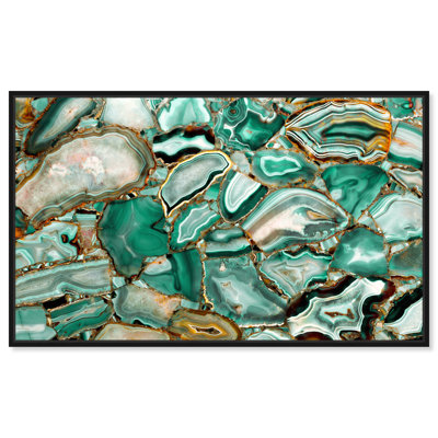«Agate Emerald Cut Green Abstract», art mural par Art Remedy