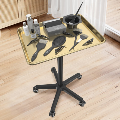 Utility Cart with Wheels Storage Cart with Tray Height Adjustable Salon Tray Cart