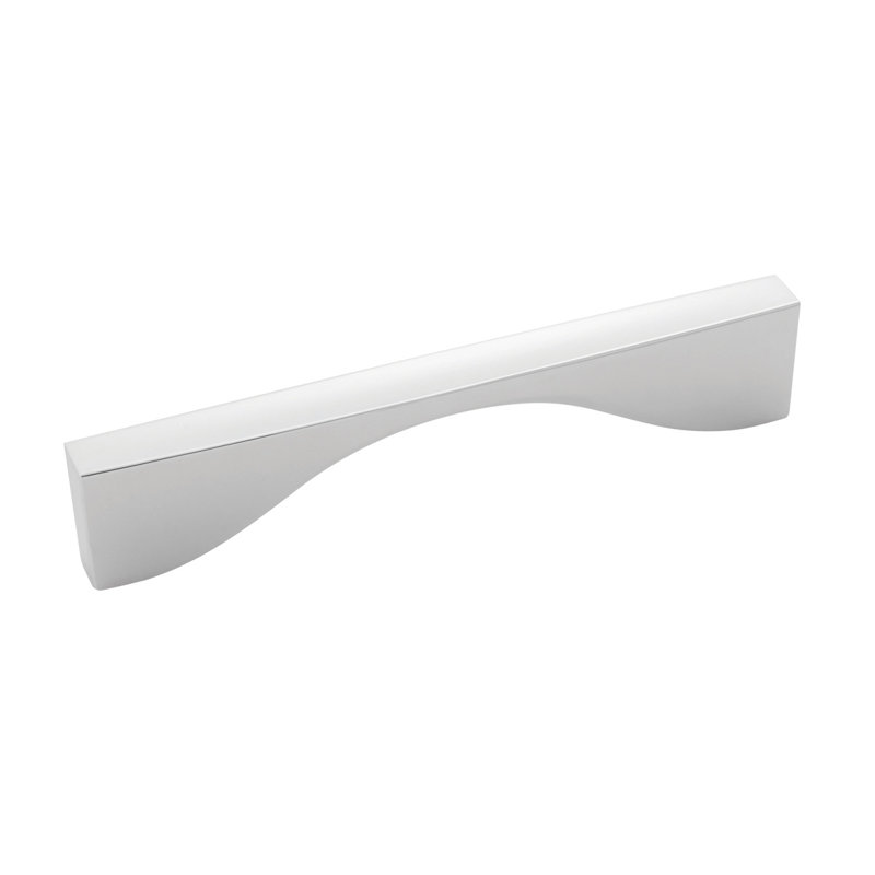 Poignée Channel - 5-1 / 16 po - Poignée centrale d'armoire chrome - Quincaillerie contemporaine pour tiroirs et armoires
