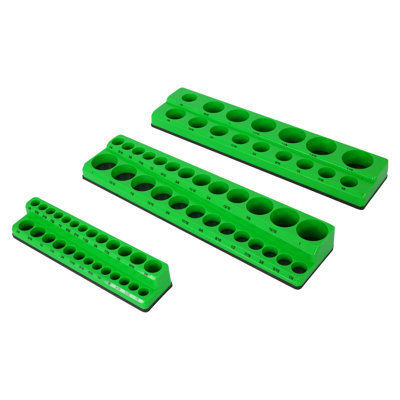 Ensemble de plateau de rangement magnétique SAE SAE - Support en plastique vert pour le rangement des outils mécaniques