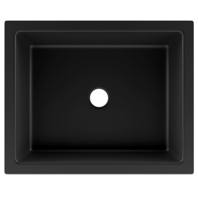 Lexicon Quartz Composite Rectangle Vanity Sink, Black