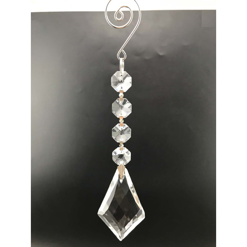 Ornement de faîteau en cristal à torsion de verre pendalogue (ensemble de 12)