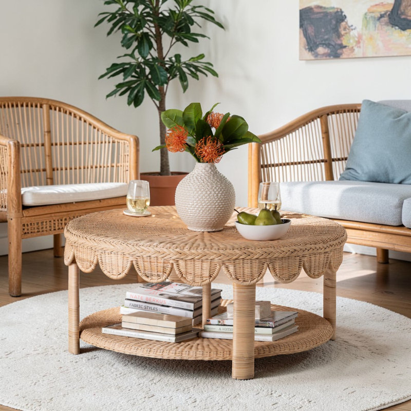 Table basse en rotin naturel Arta