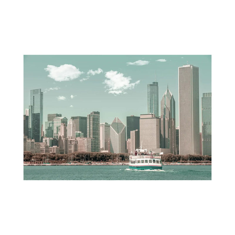 Chicago Skyline by Melanie Viola - Wrapped Canvas Print, 152.5 cm H x 101.5 cm W