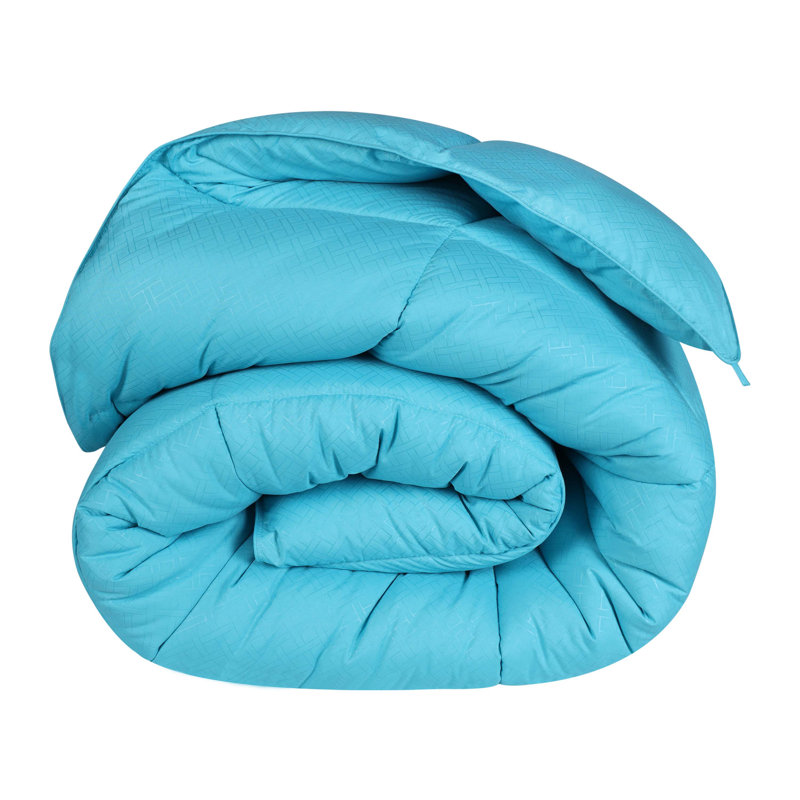 Blue Nile Mills Basketweave Down Alternative Comforter Duvet Insert, Full Comforter, Winter Blue