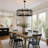 36" Modern Black Geometric Chandelier