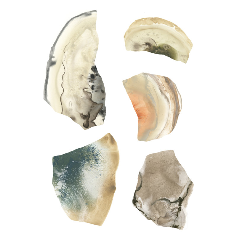 Geode Segments I by June Erica Vess - Painting on Canvas, Wrapped Canvas, 122cm H x 81cm W