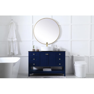 48'' Single Bathroom Vanity with Tempered Glass Top