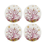 Coral Reef Vegan Leather Round Pebble Placemat
