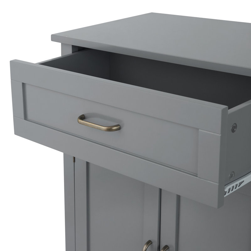 Church Strett Freestanding Two-Door Floor Gray Storage Cabinet with Adjustable Shelf and Top Drawer