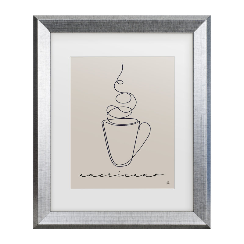 «Sarah Adams Cafe Americano Matted Art encadré, H 17,5 po x l 14,5 po