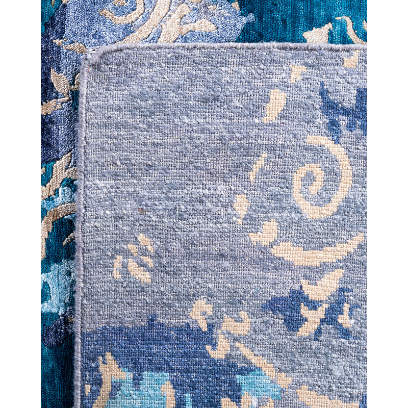 Overdyed One-of-a-Kind Rectangle 9'1" X 12'2" Hand Knotted Area Rug