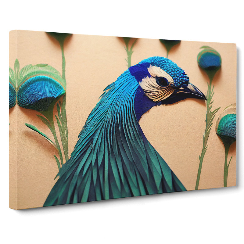 Outstanding Peacock - Wrapped Canvas Print, 50cm H x 76cm W x 3cm D