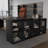 Black L-Shaped Solid Wood Executive Desk, Office desk-158748676-158748682