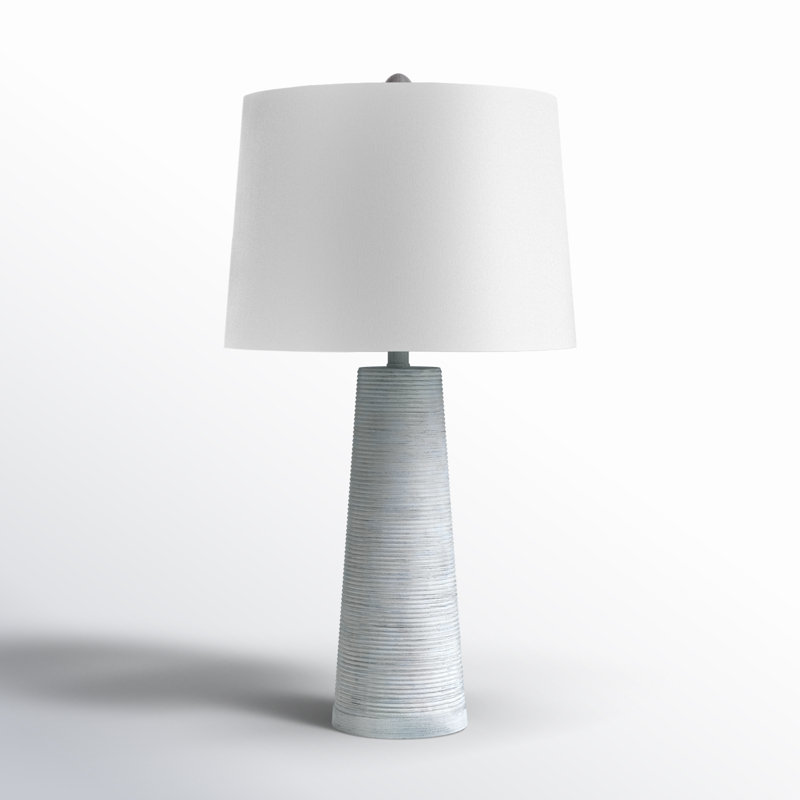 Bolte Resin Table Lamp, Light Blue Washed