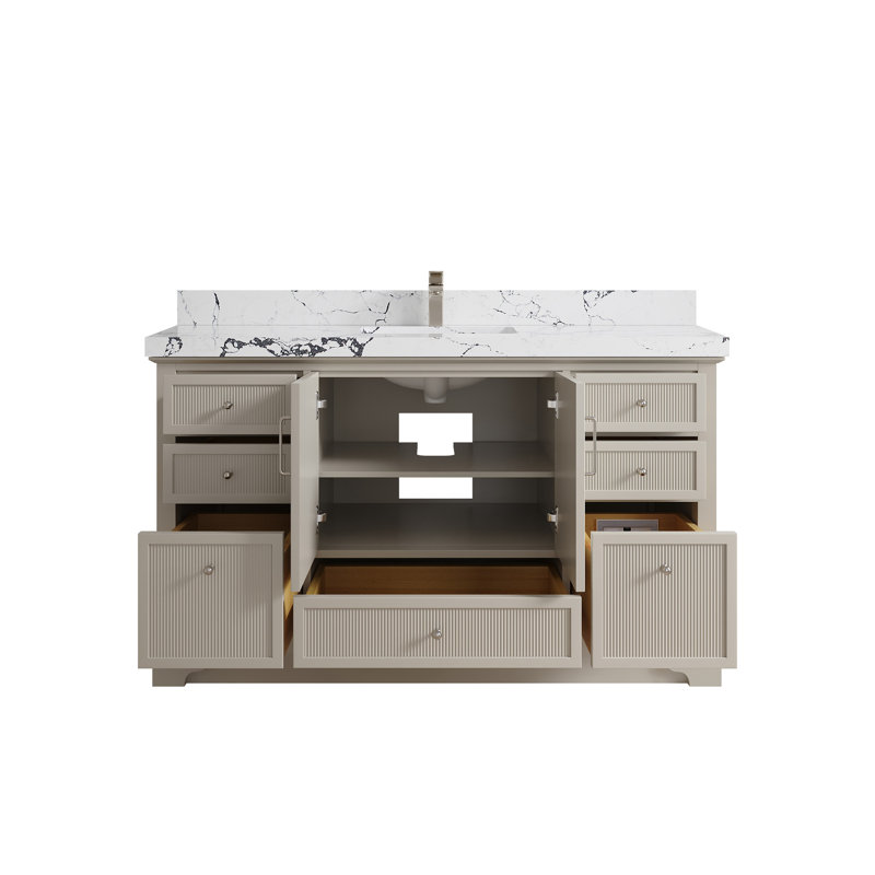 Alys 60'' Single Bathroom Vanity with Top, Viola Night
