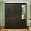 Armoire-penderie autoportante avec miroir, garde-robe noire moderne pour rangement