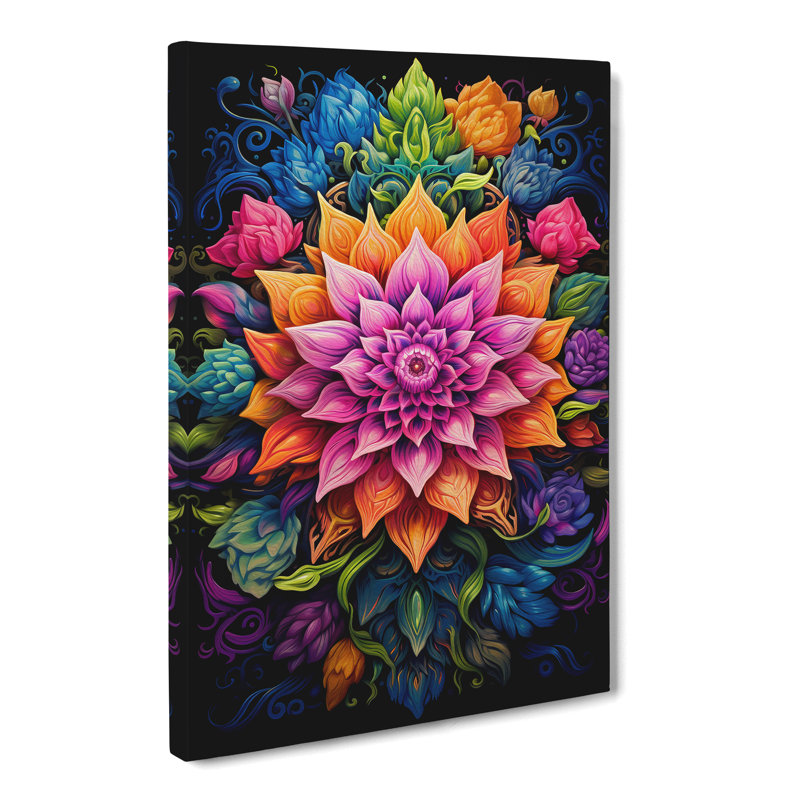 Mandala Tachisme - Print, 76cm H x 50cm W x 3cm D