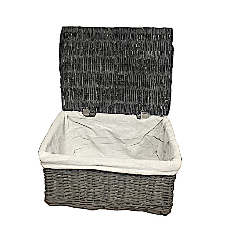 House Of Hampton Wicker Decorative Basket, Natural, 14cm H x 35cm W x 24cm D