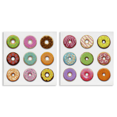 Bright & Fun Donuts 2pc Canvas Set, design by Marcus Prime