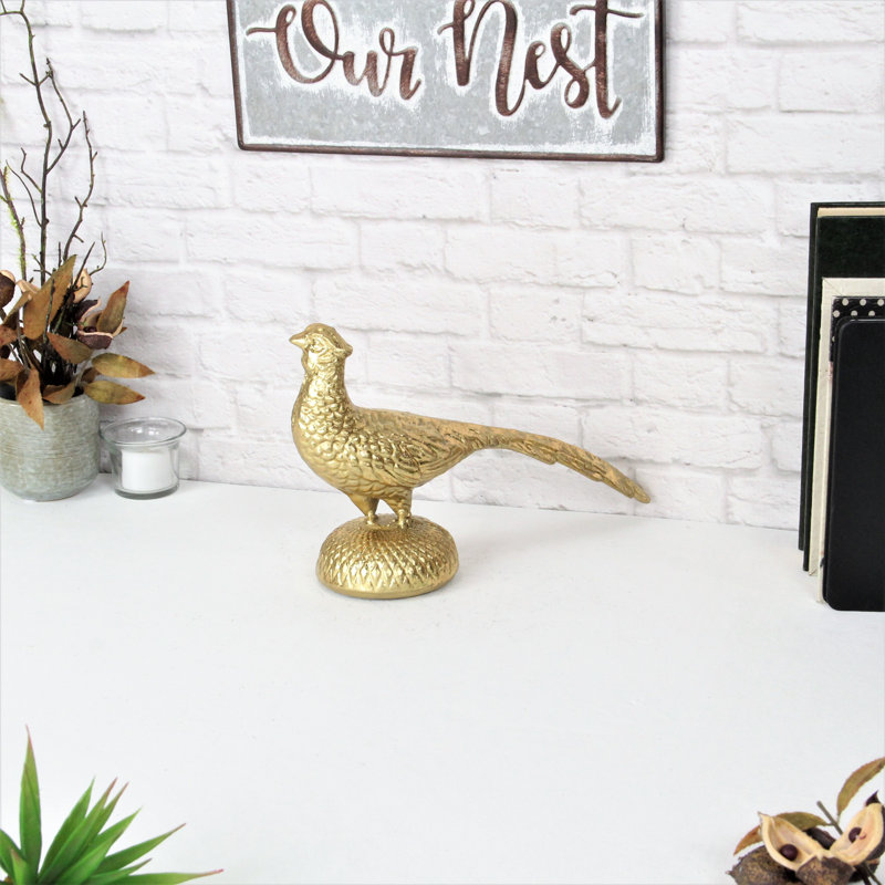 Figurine de paon en fonte Fynnigan