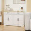 Buffet Style Blanc - 2 tiroirs, 4 portes. Polyvalent pour la salle à manger. , Peint. Buffet Stable Construction. Rangement spacieux