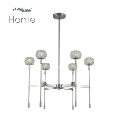 Lustre en chrome poli Mae 6 LT Kalco