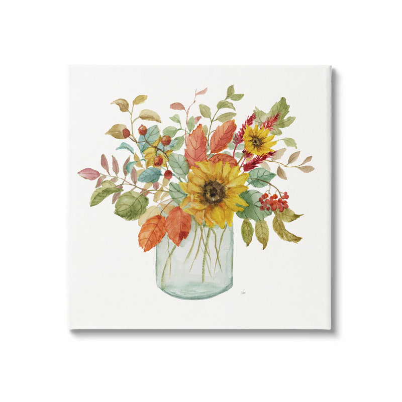 «Simple Country Botanicals» par Nan - Peinture, Toile tendue, H 17 po x l 17 po x P 1,5 po