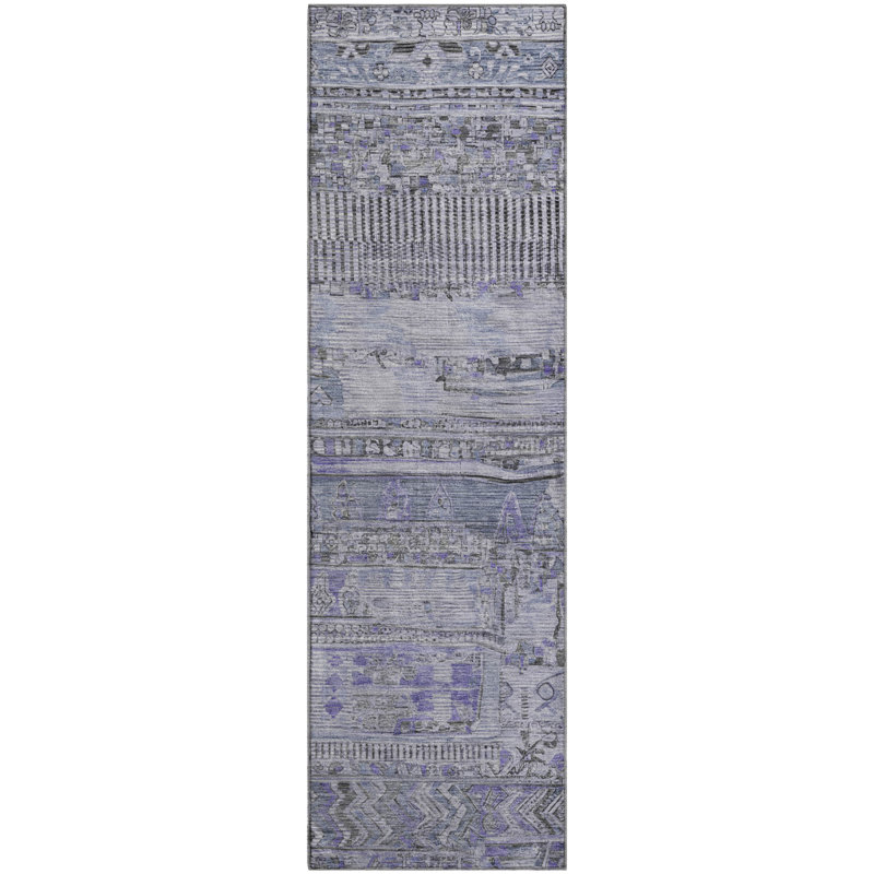Premium Machine Washable Ashington AMF1835 Stripes Rug, Runner 2'3" x 7'6"