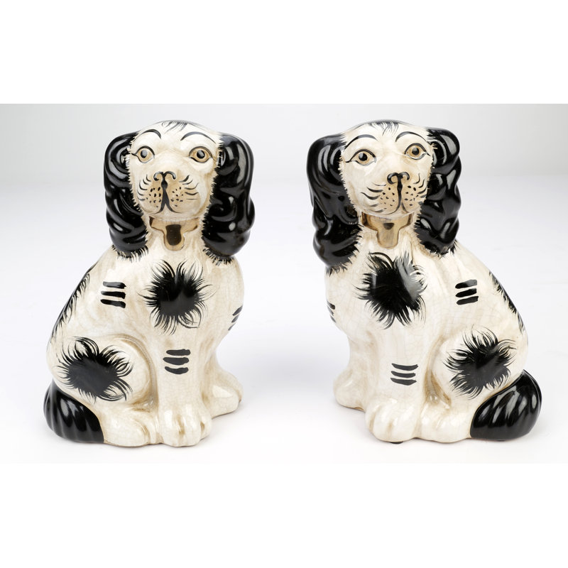 Saucedo 8" Staffordshire Dog Pair, Black