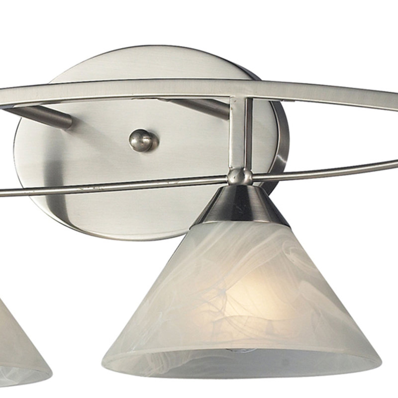 Éclairage pour salle de bain à 4 lumières de 36 po de largeur Elysburg - nickel satiné, H 9 po x l 36 po x P 9 po, Nickel