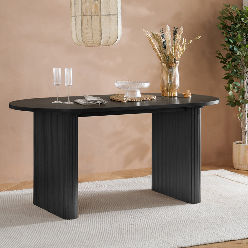 Suire OVAL FLUTED DINING TABLE, Black
