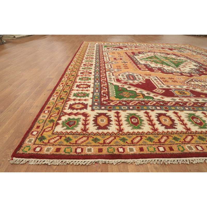 Tapis traditionnel en laine fait à la main Kazak 9 x 12
