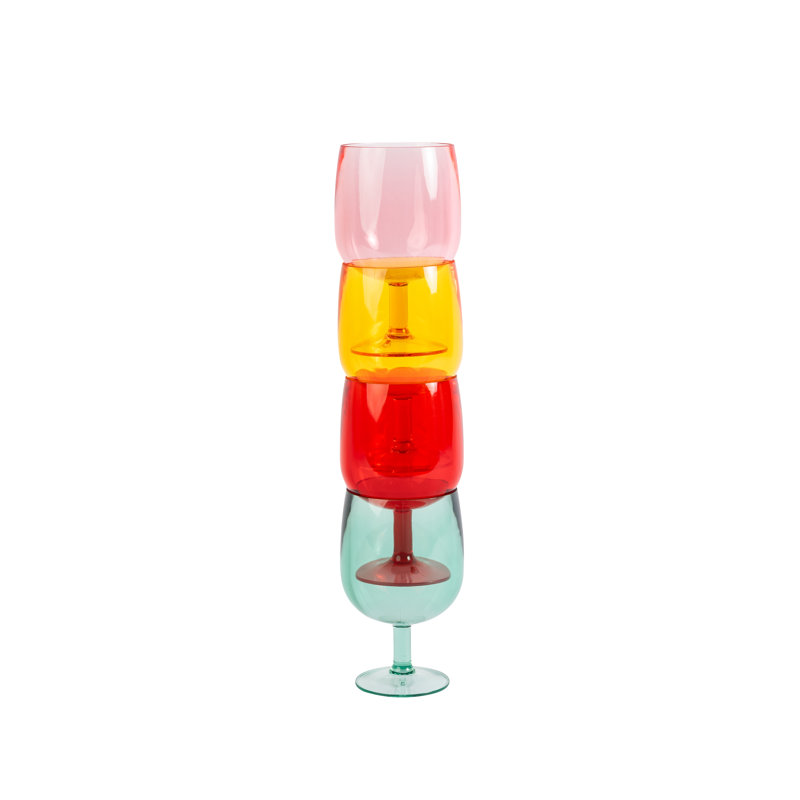 Strawberries & Cream Stacking Picnic Wine Glass set