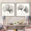 Ensemble de 2 feuilles grises et blanches Ginkgo Minimalist-1817662683-1817662682