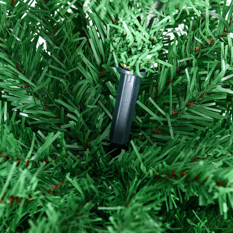 Arbre de Noël artificiel 7 pi, arbre de Noël mince avec 499 branches réalistes et support en plastique, H 6,9 pi, Vert