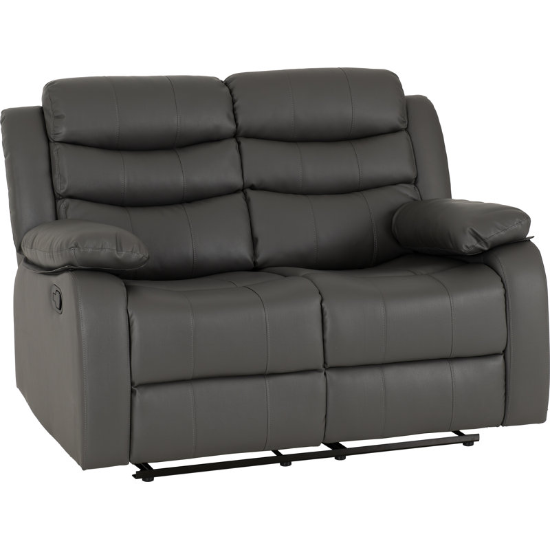 2 Seater Faux Leather Sofa, Grey