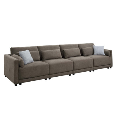 Canapé modulaire en lin avec coussins 4 pièces Rylie