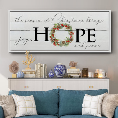 Joy Hope and Peace- Framed Canvas