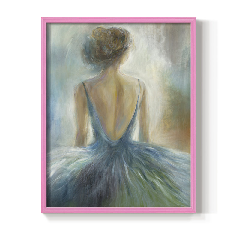 «Lady in Blue», reproduction encadrée - bois massif, H 15 po x l 12 po, Rose