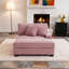 Chaise longue rembourrée en velours côtelé avec accoudoirs et coussins décoratifs-212234366-212234364